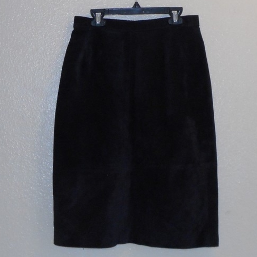 Genuine suede leather vintage skirt